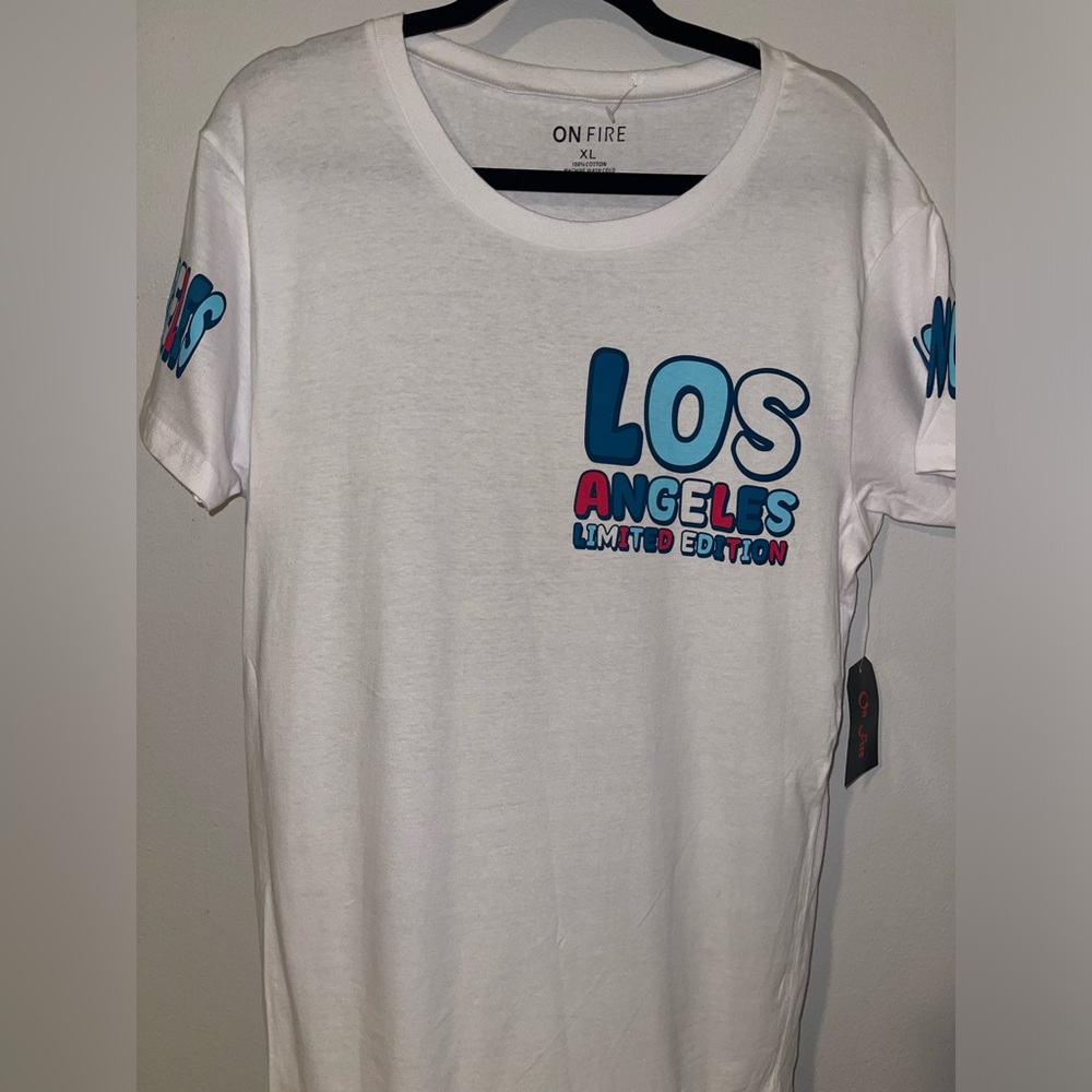 On Fire Los Angeles Limited Edition White T-shirt